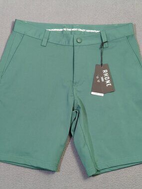 Rhone Commuter Shorts Men's 30 Mallard Green Flat Front Chino Golf Casual NWT